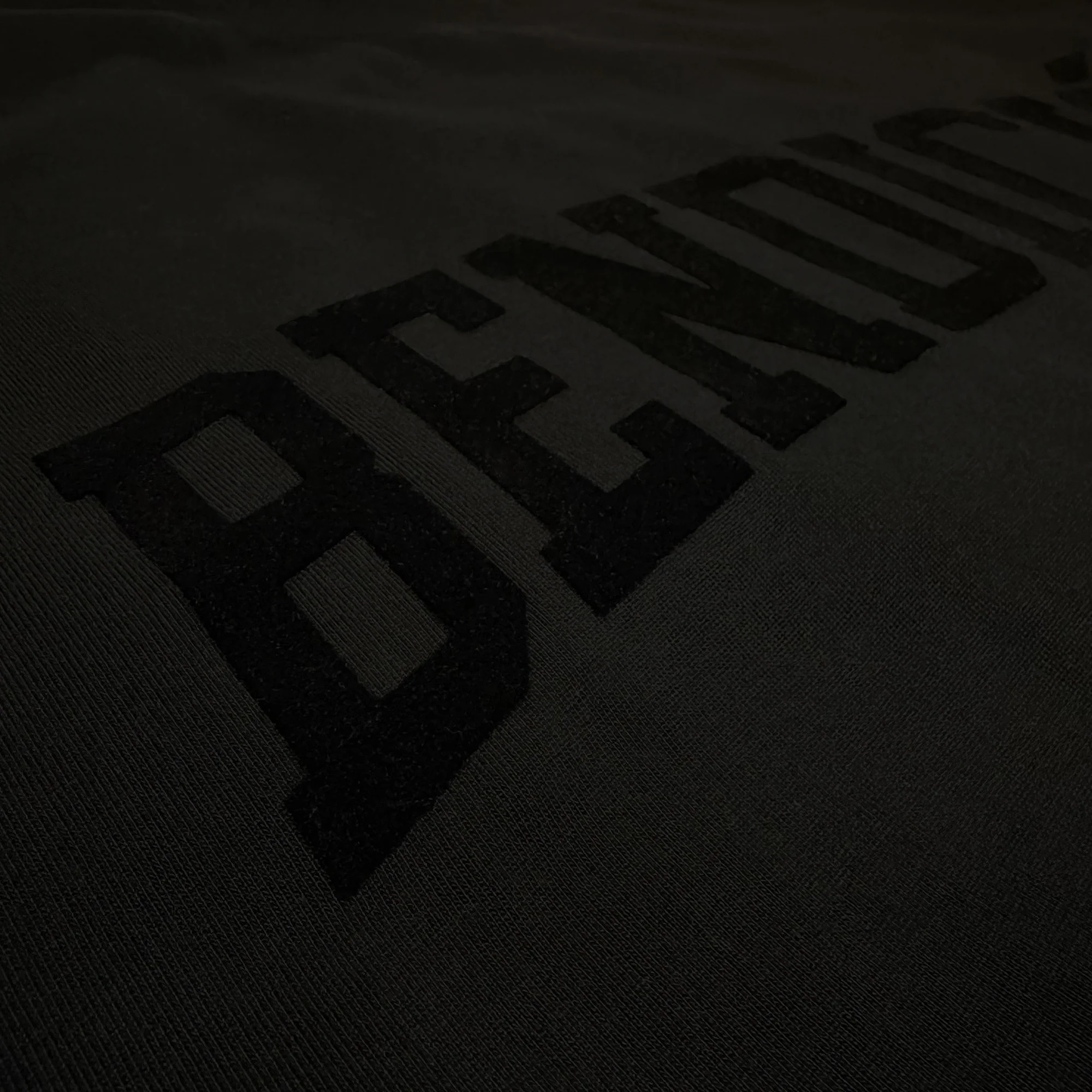 Bendicion - Flocked Triple Black Heavyweight T-Shirt - Image 3