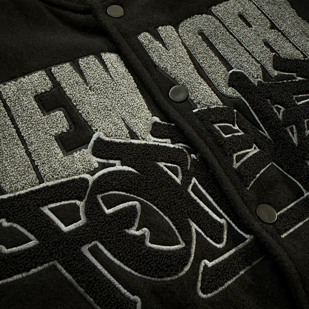 New York Forever - Black Varsity Leather Jacket - Image 4