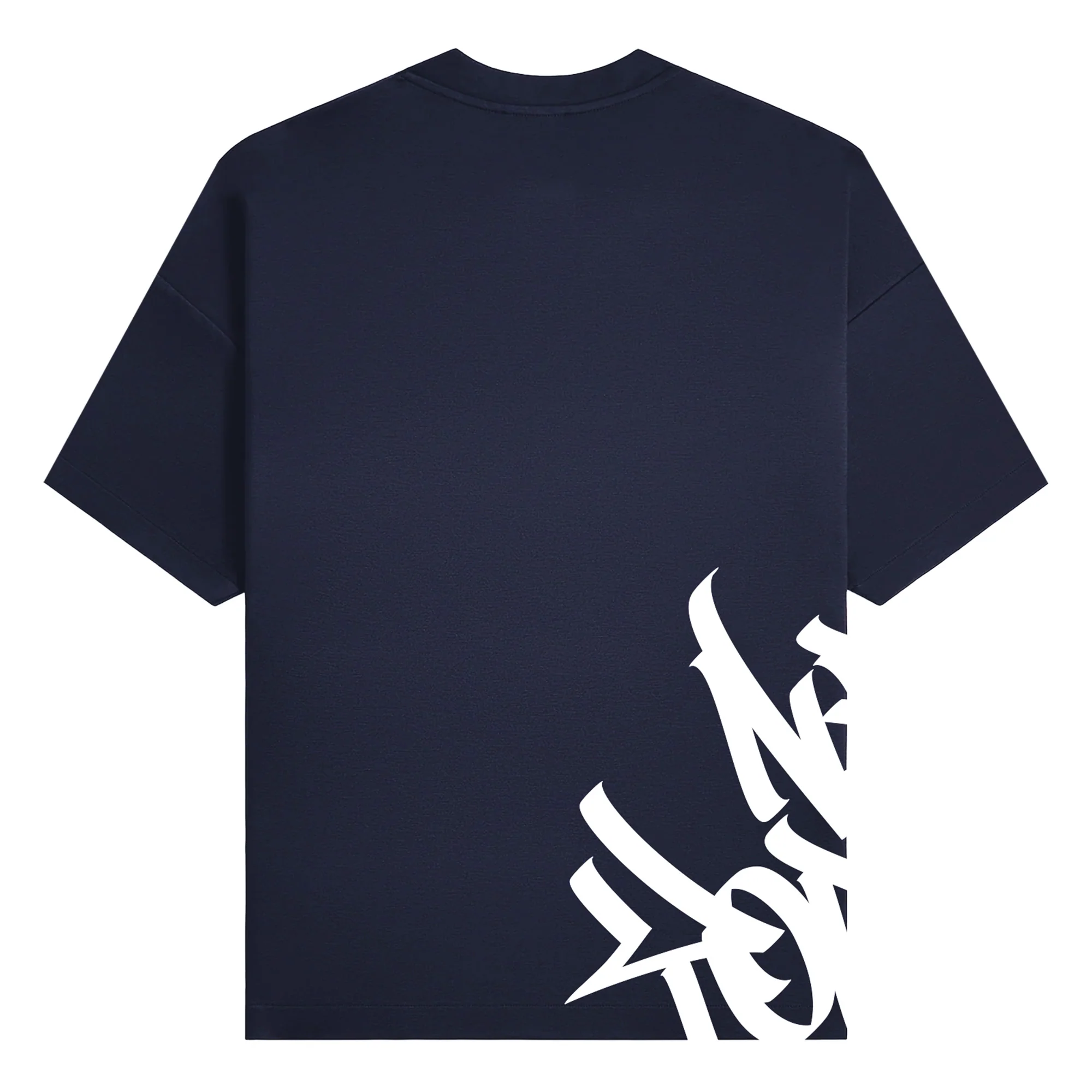 "New Yorker" Graffiti Handstyle - Midnight Navy Blue Heavyweight T-Shirt - Image 4