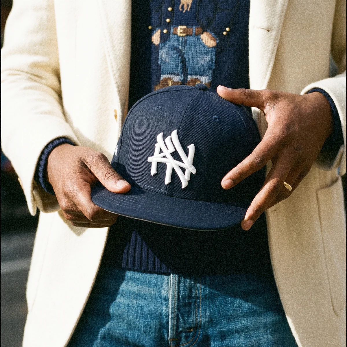NY Hometown Logo - Concourse Navy Blue Snapback Hat - Image 2