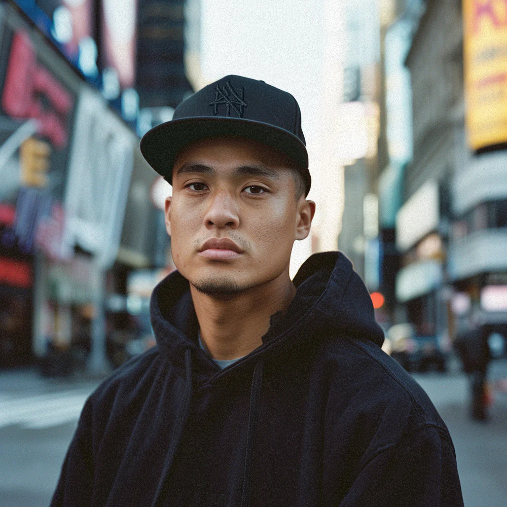 NY Hometown Logo - Triple Black Snapback Hat - Image 2
