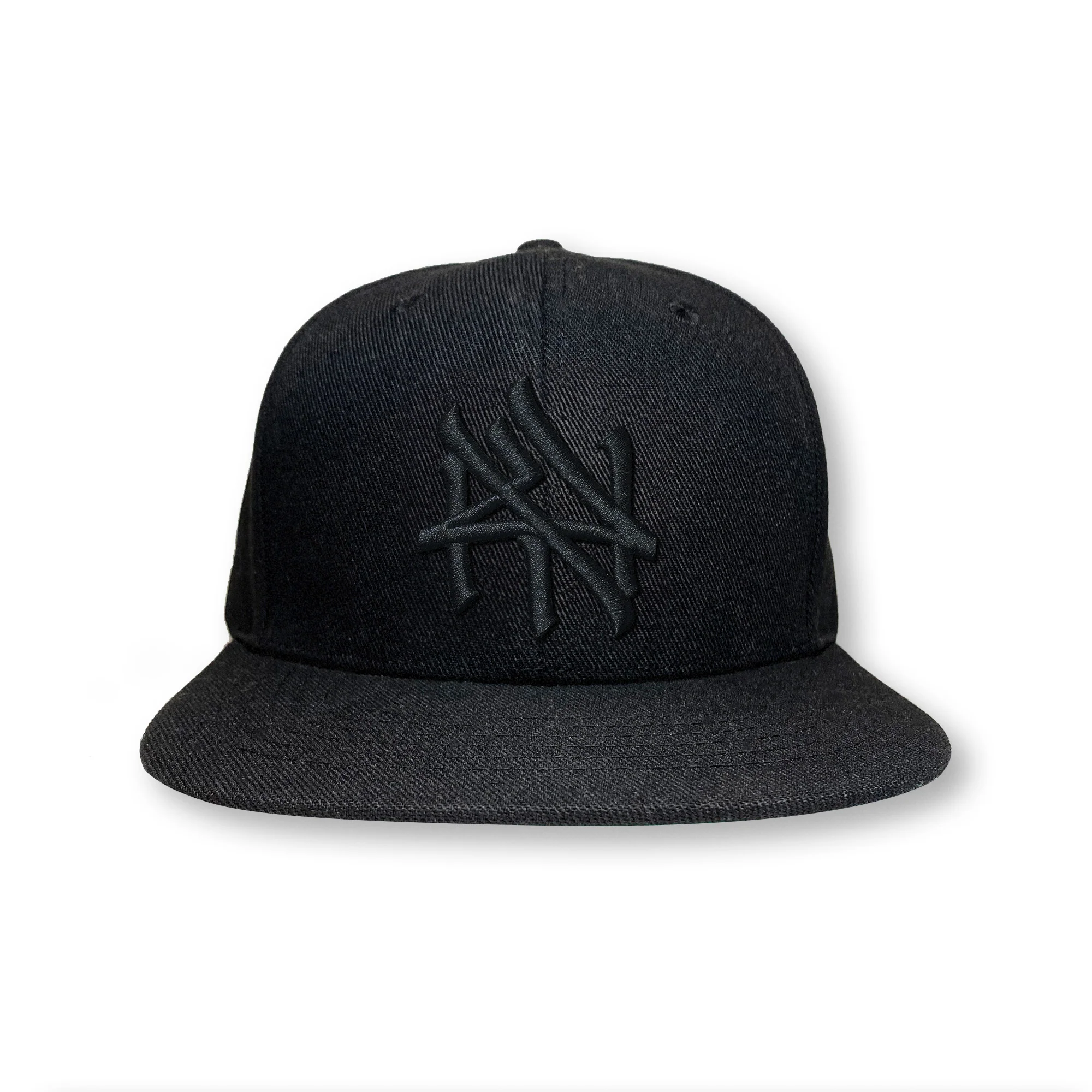 NY Hometown Logo - Triple Black Snapback Hat - Image 3