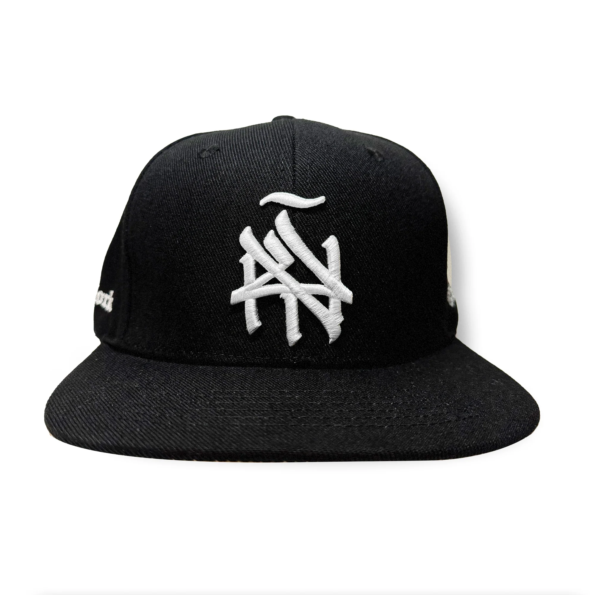 NY (ÑY) Hometown Logo - Latinos Unidos Black and White Snapback Hat - Image 3