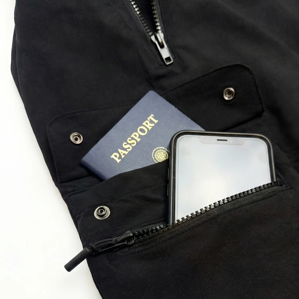 NY Street Tech v1 - Black Techwear Cargo Pants - Image 4
